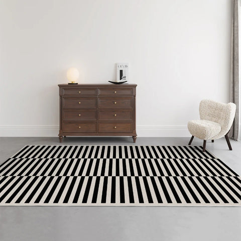 Navak Carpet Light Luxury Rugs for Bedroom Black White Plaid Living Room Decoration Carpet Fluffy Soft Study Rug Home Thicken Plush Floor Mat