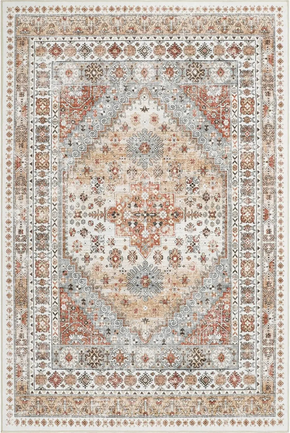 Navak Carpet zesthomeArea Rugs - Ultra-Thin Washble Rug, Stain Resistant Anti Slip Backing Rugs for Living Room,Bedroom, Vintage Home De