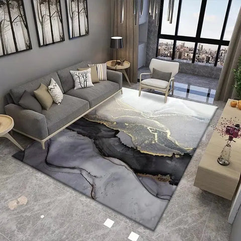 Navak Carpet Marble Pattern Area Rug – Soft Living Room Carpet, Non-Slip Washable Floor Mat for Bedroom, Bedside, Modern Home Decor