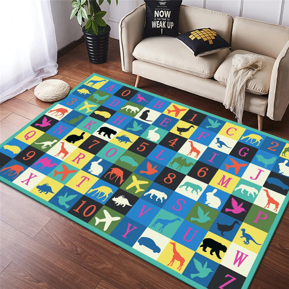Navak Carpet Cartoon Hopscotch Flannel Carpet for Bedroom Living Room Bedside Girl Room Floor Mats Home Decor Layout Sofa Cushion Rug