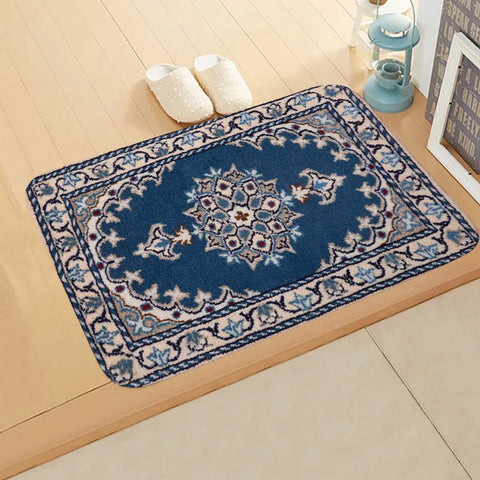 Navak Carpet Boho Persian Rug Pattern Kitchen Bath Entrance Door Mat Flannel Carpet Doormat Bedroom Mats Anti-Slip Absorbent Home Decor