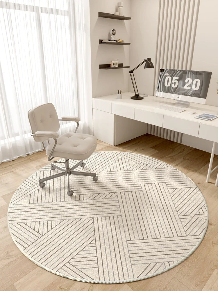 Navak Carpet Modern Style Rugs for Bedroom Minimalist Living Room Decoration Round Anti-slip Carpet Soft Bedside Floor Mat Washable Study Rug