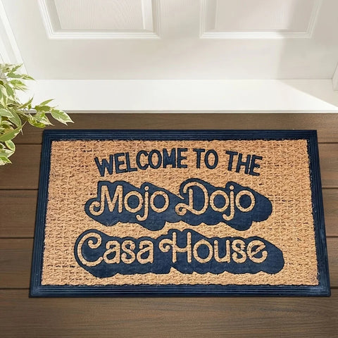 Navak Carpet 1 Piece Polyester Doormat, Welcome to Mojo Dojo Casa House, Rectangular Entrance Mat, Machine Washable, for Bedroom Living Room
