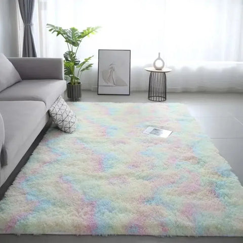 Navak Carpet Exclusive Picks Silk Wool Rugs Children's Room Living Room Bedroom Tie-Dye Non-Slip Washable Machine Washable Carpet Mats