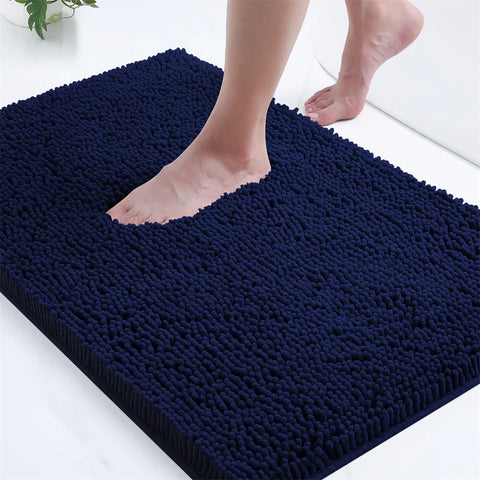 Navak Carpet Olanly Chenille Bathroom Rug Extra Soft Shaggy Bath Mat Non-Slip Bathroom Floor Mat Water Absorbent Plush Microfiber Rugs Shower