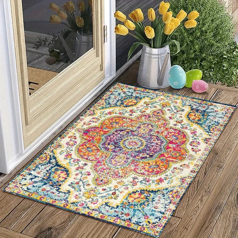 Navak Carpet 1pc Anti-Slip Persian Hallway Balcon Carpet, Vintage Boho Kitchen Mat, Absorbent Bath Mat, Laundry Floor Entrance Mat Runner Rug
