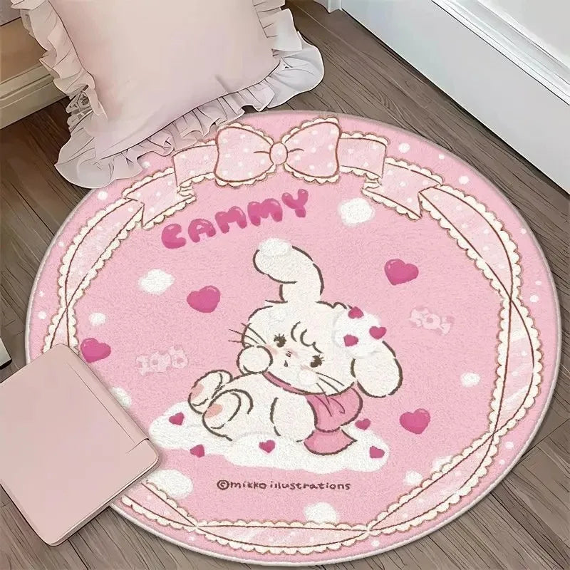 Navak Carpet Daily Picks DISNEY Kawaii Mikko Mousse Circular mat Souffle Cammy Latte cute Bedside Living Room bedroom Carpet Floor Decor Girls Rug
