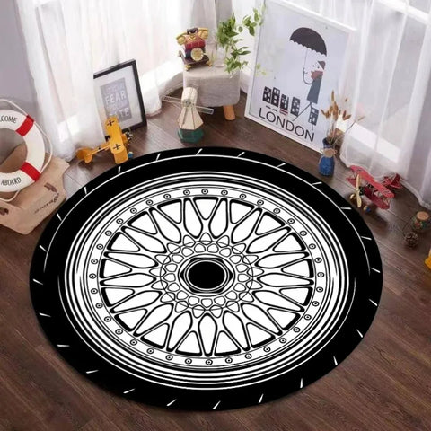 Navak Carpet Mystic Magic Circle Round Theme Interior Non-Slip Rug Bedroom Meditation Zone Ideal Decorative Rug