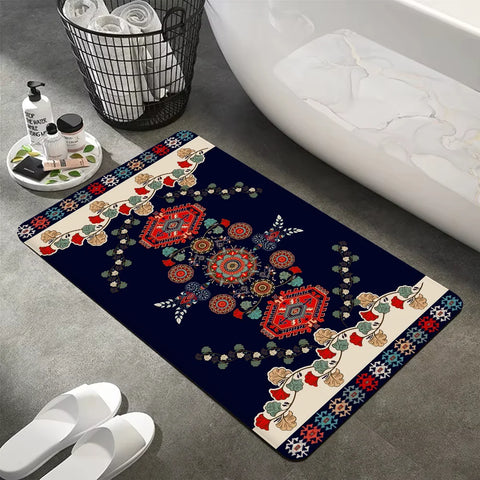 Navak Carpet Turkey Persian Bohemian Room Mats Anti-slip Absorb Water Long Strip Cushion Bedroon Mat Welcome Doormat