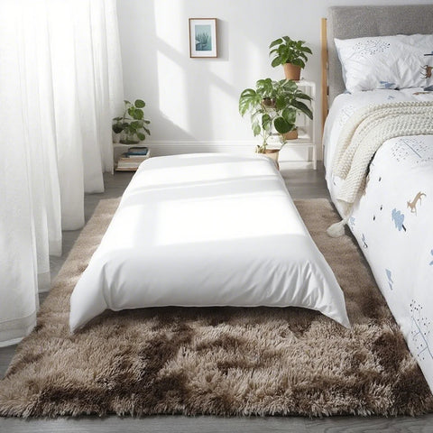 Navak Carpet Shaggy Area Gray Rug For Living Room Super Soft Long Pile Bedroom Carpet Non-Slip Children's Home Decor Fluffy Bedside Floor Mat