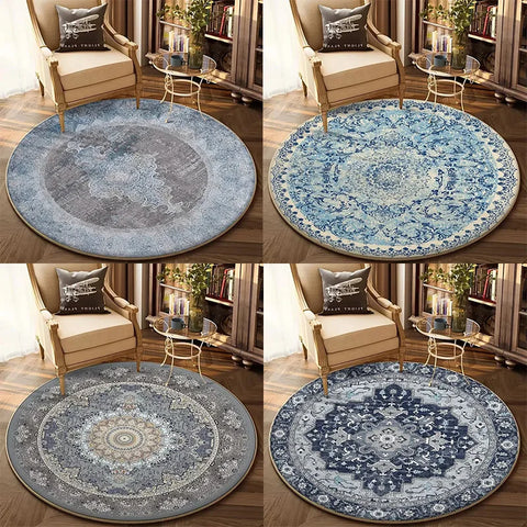 Navak Carpet Bohemian Round Living Room Decor Sofa Table Home Rug Soft Chair Mat Bedroom