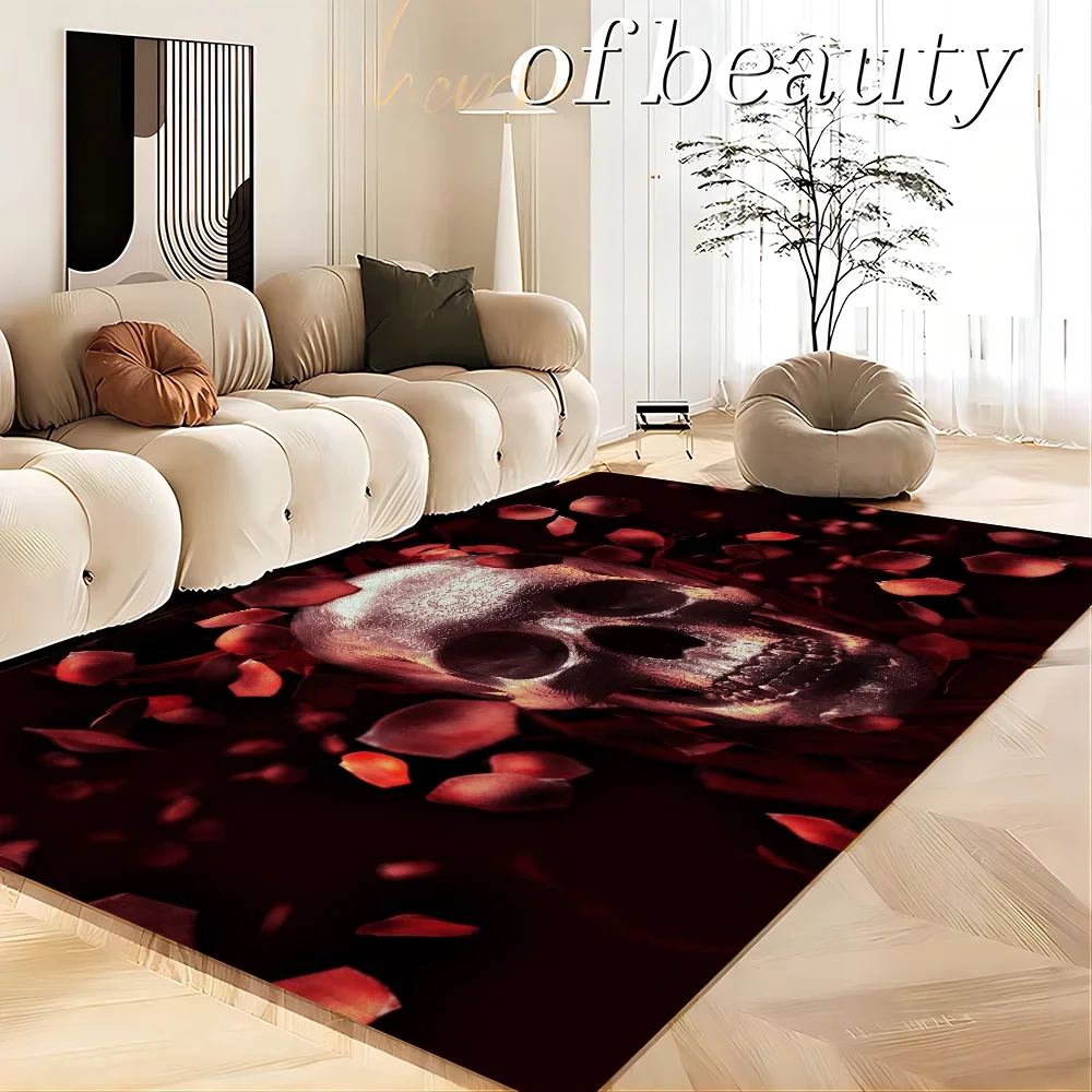 Navak Carpet Dark Horror Skull Anime Floor Carpet Nordic Style Home Doormat Bathroom-Toilet Mats Bedroom Bedside Mats