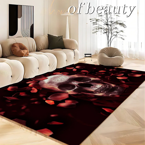 Navak Carpet Dark Horror Skull Anime Floor Carpet Nordic Style Home Doormat Bathroom-Toilet Mats Bedroom Bedside Mats