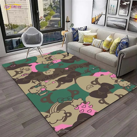 Navak Carpet Hello Kitty kawaii Cartoon Anime Carpet for Living Room Bedroom Rug Kitchen Door Kids Un-slip Floor Mat Alfombra Birthday gift