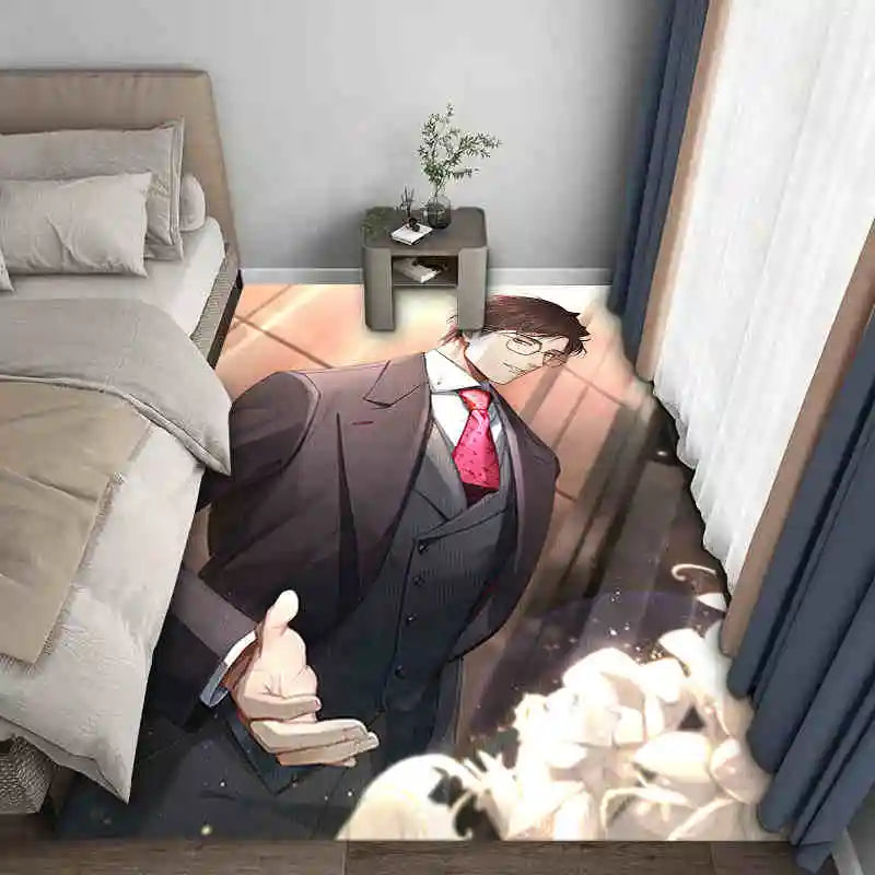 Navak Carpet Exclusive Picks Japanese Anime Loop-Pile Rug - Machine Washable Bedside Carpet for Airbnb, Hotel, Cozy Home Decor