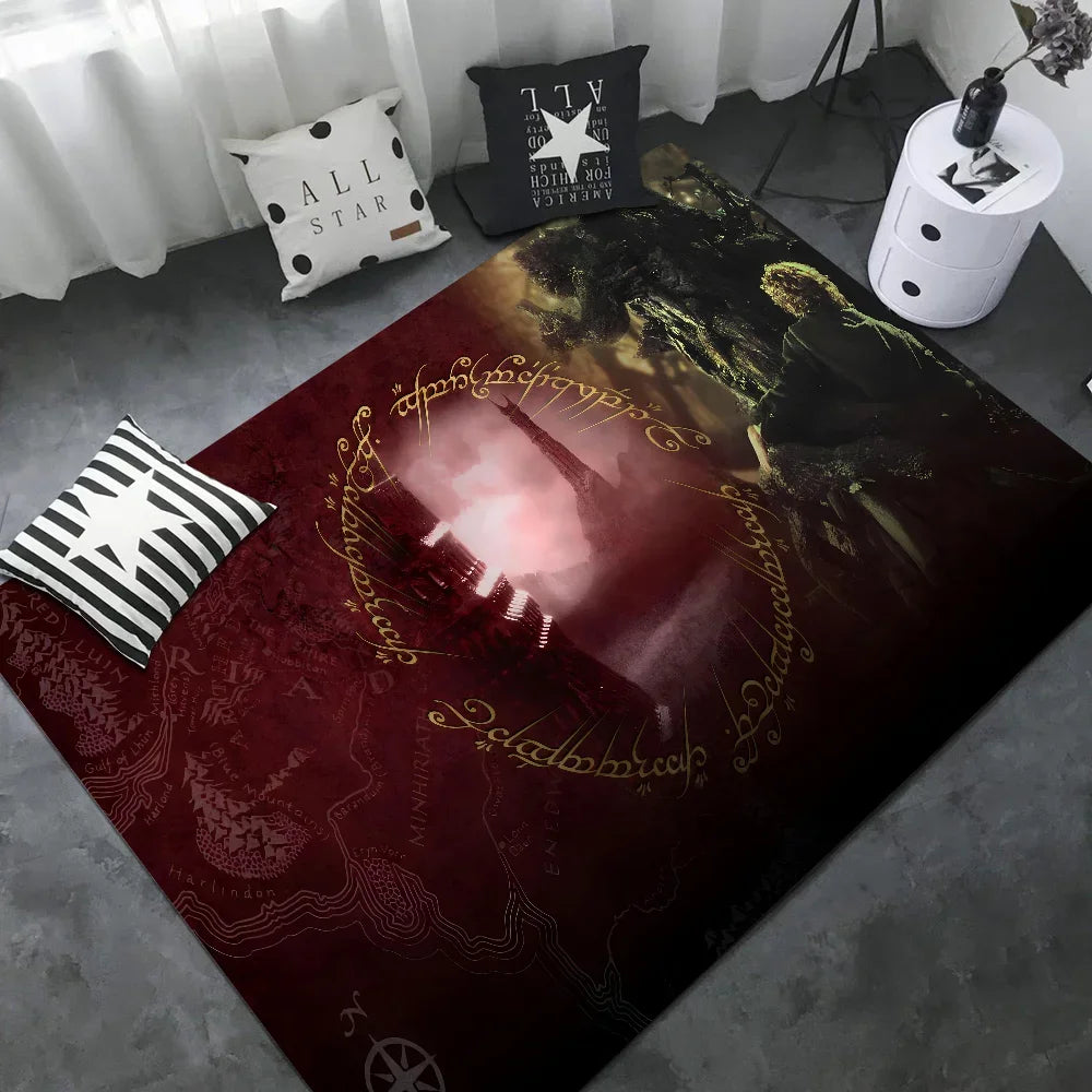 Navak Carpet L-Lords Game Rings Hallway Carpet Retro Multiple Choice Living Room Kitchen Rug Non-Slip Welcome Rug