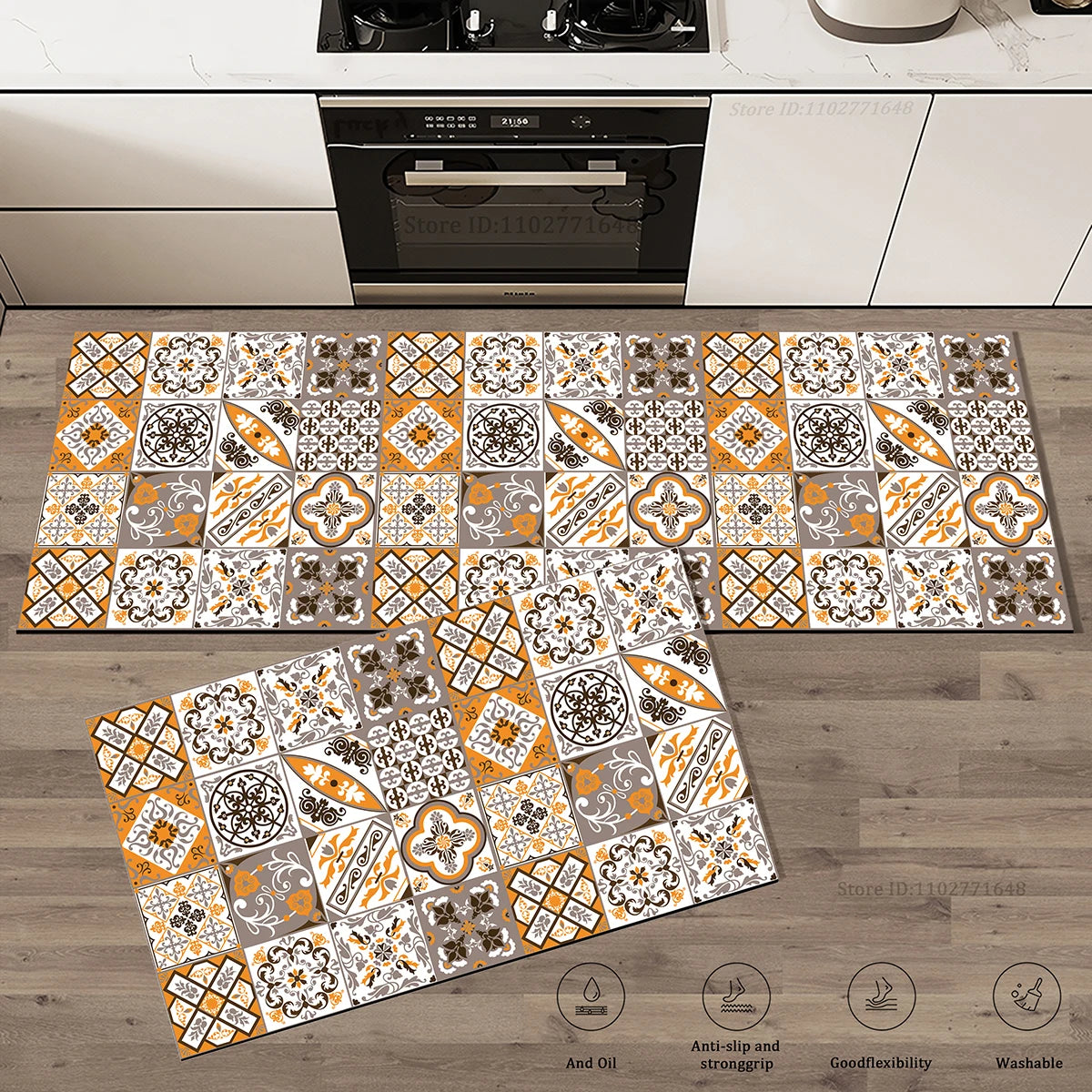 Navak Carpet Flowers Colorful Non-Slip Kitchen Carpet Washable Floor Mat Dual Surface Absorbent  Doormat Rug Entrance Large Long Quality Mat