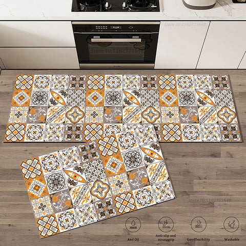 Navak Carpet Flowers Colorful Non-Slip Kitchen Carpet Washable Floor Mat Dual Surface Absorbent  Doormat Rug Entrance Large Long Quality Mat