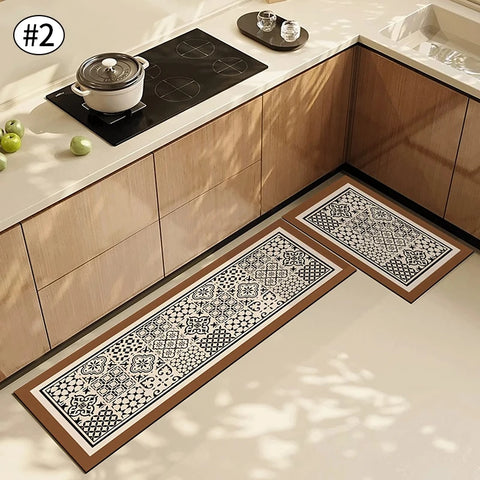 Navak Carpet Exclusive Picks American Light Luxury Water-absorbent Non-slip Dirt-resistant Foot Mat Vintage Crystal Velvet Kitchen Doorway Carpet