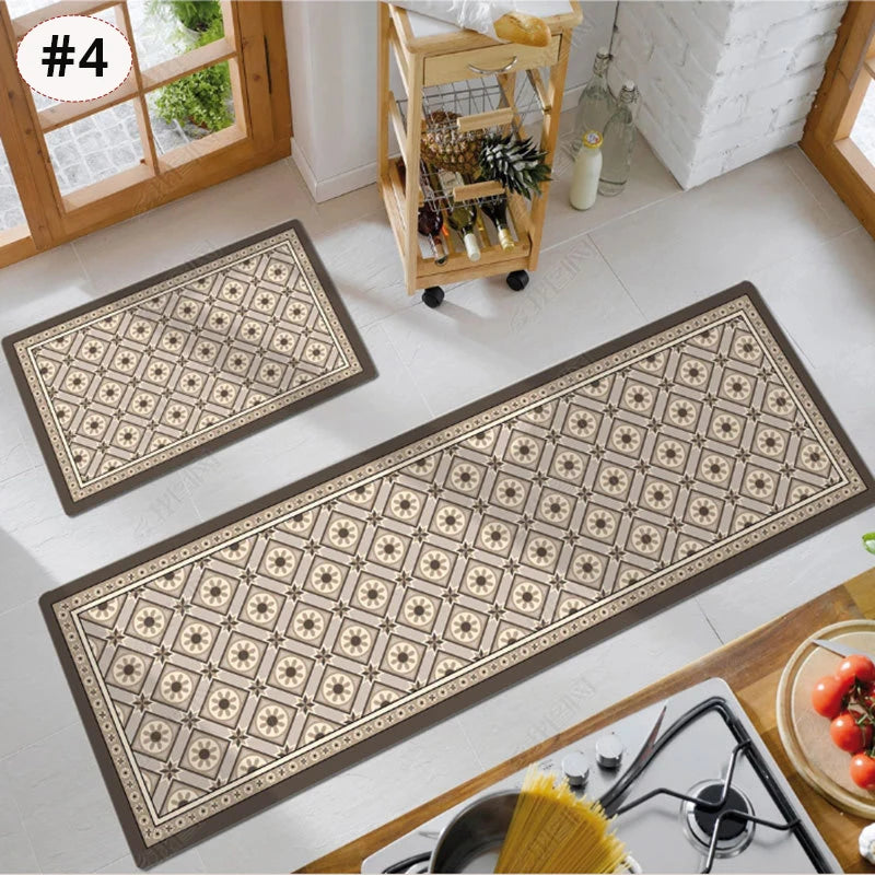Navak Carpet Exclusive Picks American Light Luxury Water-absorbent Non-slip Dirt-resistant Foot Mat Vintage Crystal Velvet Kitchen Doorway Carpet