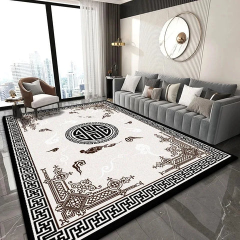 Navak Carpet Chinese Classical Rug for Easy-Clean Living Room Coffee Table and Bedroom Cloakroom Non-Slip Decor