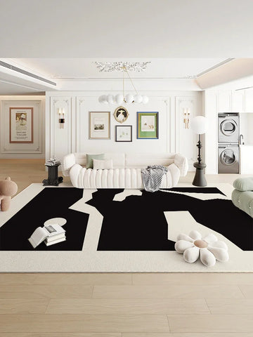 Navak Carpet Modern Luxury Bedroom Decor Bedside Carpet Large Area Black White Carpets for Living RoomPlush Rug HomeMat
