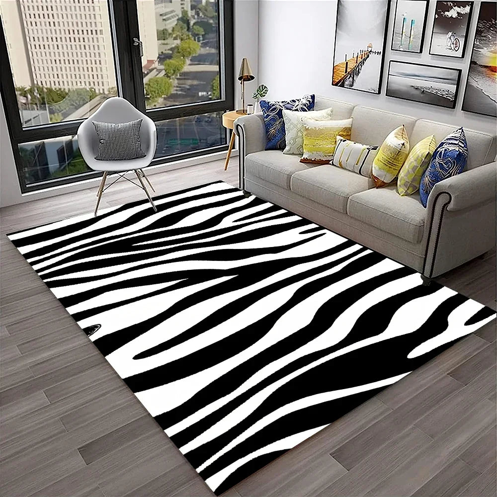 Navak Carpet Exclusive Picks Facecloth Carpet Zebra Striped Carpet Soft And Cozy Mute Bedroom Living Room Checkroom Sofa Bedside Decor Home Decoration