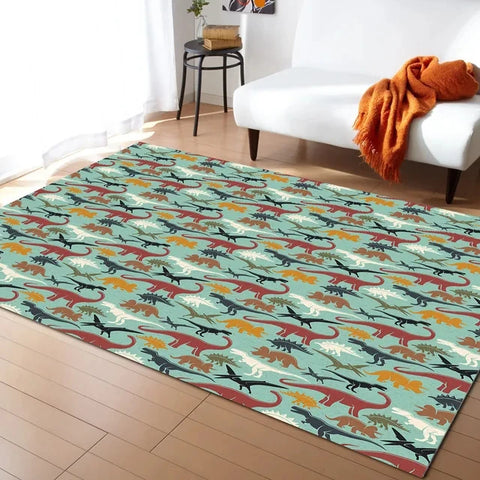 Navak Carpet Cartoon Dinosaur Area Rugs Dino Carpet Non Slip Dinosaur Floor Mat for Playroom Classroom Kidroom Decor Children's Crawling Mat