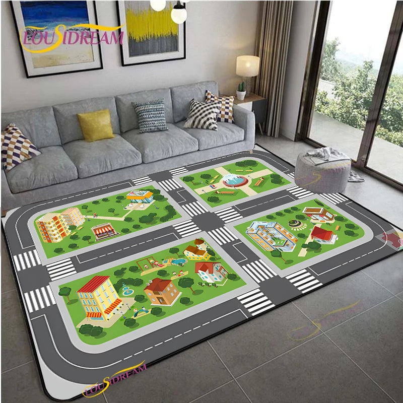 Navak Carpet Alfombra Road Traffic Rout Map Carpet Living Room Sofa Coffee Table Bedroom Rugs Kitchen Kid Play Anti-slip floor Mat Home Decor
