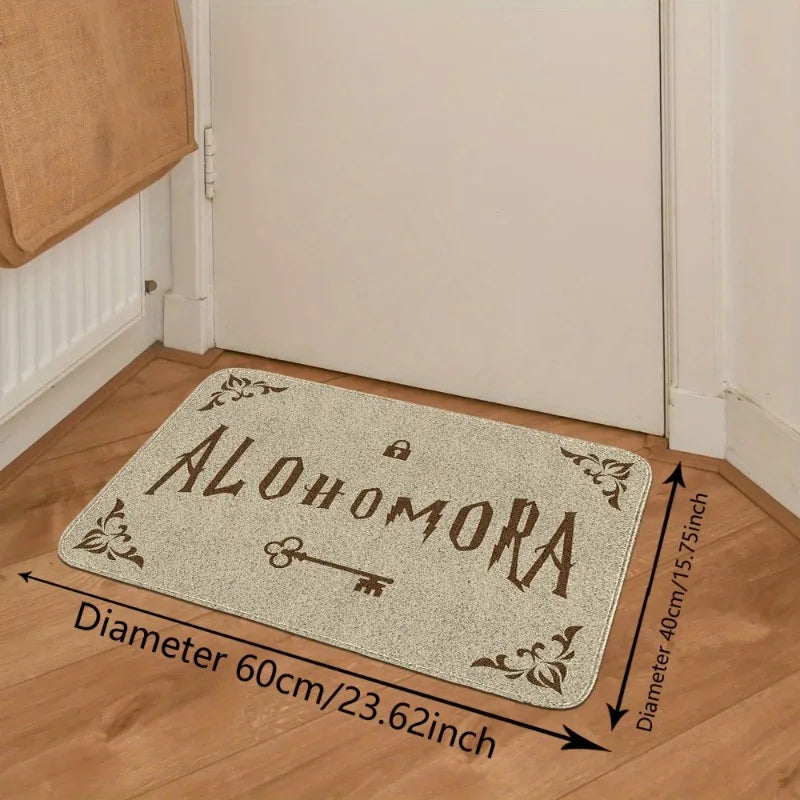 Navak Carpet 1 Piece of Alohomora Magic Key Theme Door Mat Machine Washable Polyester Anti Slip Rug Fashion and Beautiful Durable Felt Carpet