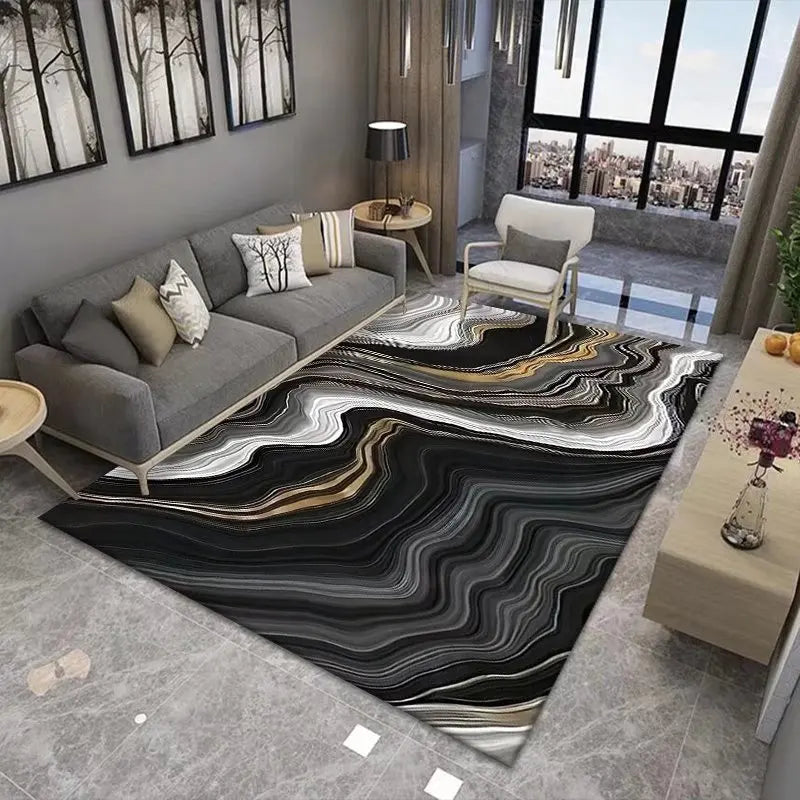 Navak Carpet Marble Pattern Area Rug – Soft Living Room Carpet, Non-Slip Washable Floor Mat for Bedroom, Bedside, Modern Home Decor