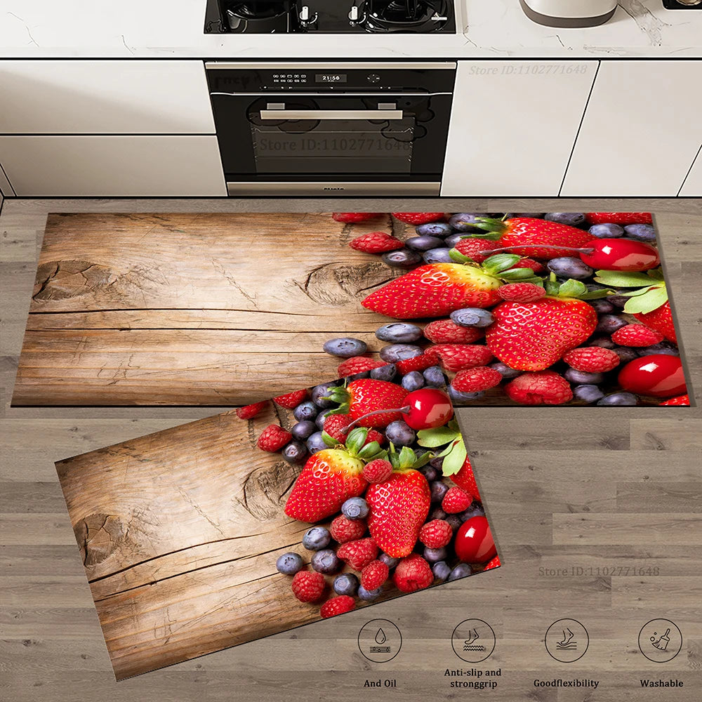 Navak Carpet Spices Kitchen Mat Home Entrance Doormat Living Room Bedroom Balcony Floor Decor Carpet Bathroom Hallway Door Anti-Slip Foot Rug