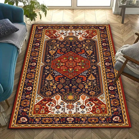 Navak Carpet Crystal Velvet Luxury Bohemian Persian Style Carpet | Polyester Material, Non-slip Bedroom Living Room Decorative Floor Mat
