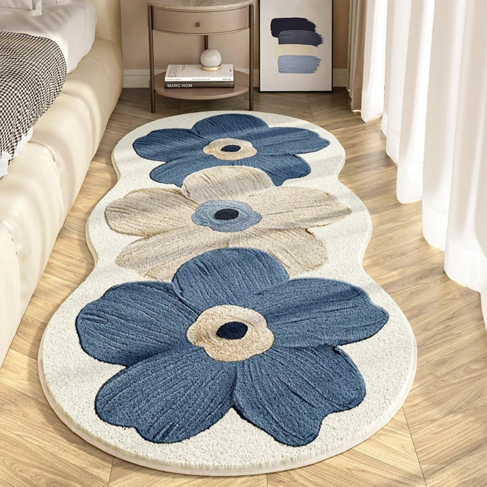 Navak Carpet Exclusive Picks Rug For Bedroom Strip Flannel Bedside Carpet Fresh Flowers Ins Wind Strip Bedroom Bay Window Dirt Resistant Cool Blanket