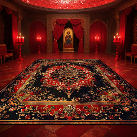 Navak Carpet Persian American Retro Carpet Large Area Living Room Decoration Home Ethnic Style Bedroom Rug Cloakroom Lounge Soft Mat Non-slip