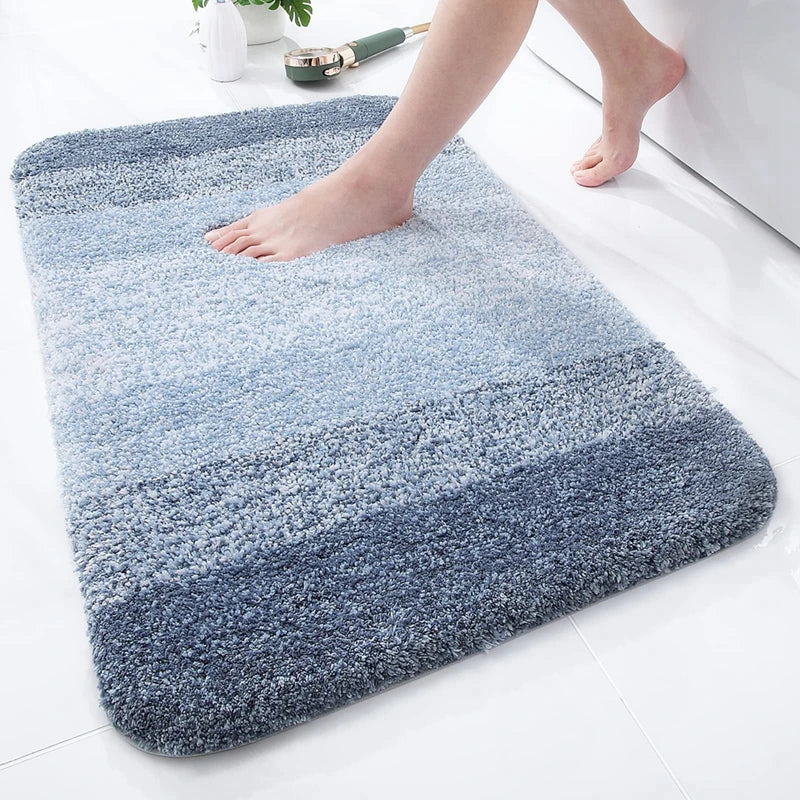 Navak Carpet Olanly Shaggy Bath Mat Microfiber Super Absorbent Bathroom Shower Rug Non-Slip Soft Shower Mats Floor Plush Carpet Foot Wash Mat