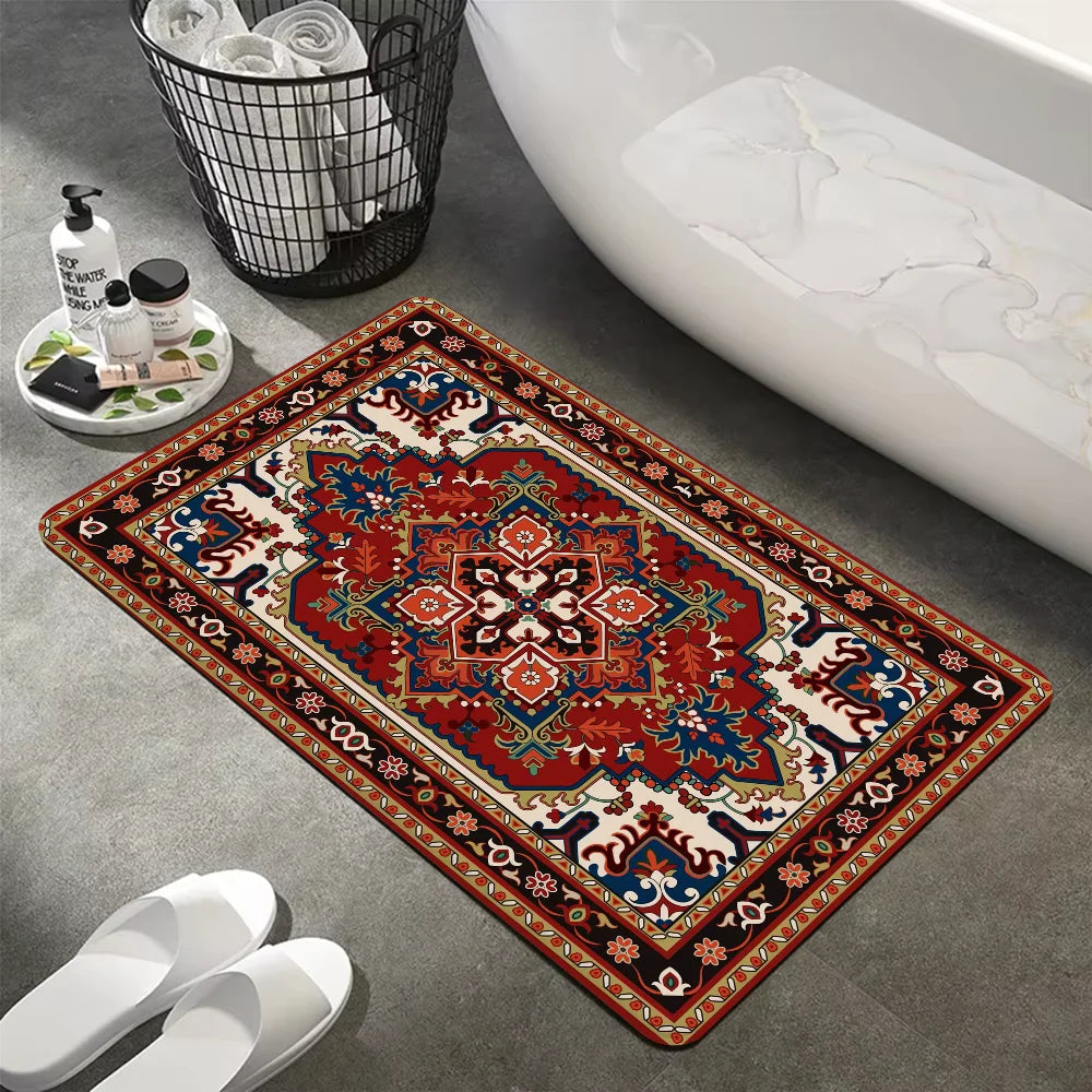 Navak Carpet Turkey Persian Bohemian Room Mats Anti-slip Absorb Water Long Strip Cushion Bedroon Mat Welcome Doormat