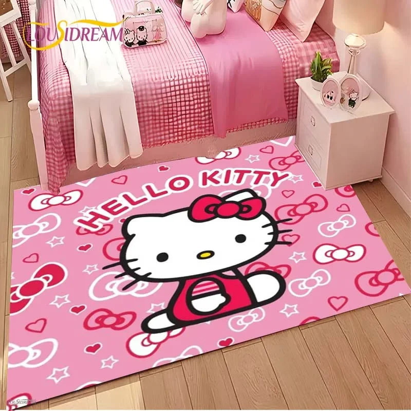 Navak Carpet Hello Kitty kawaii Cartoon Anime Carpet for Living Room Bedroom Rug Kitchen Door Kids Un-slip Floor Mat Alfombra Birthday gift