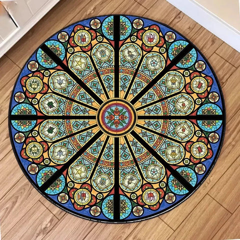 Navak Carpet Bohemia Luxury Classical Round Carpet Living Room Rug Simple Bedroom Toilet Washroom Rugs Comfortable Floor Mats Decoration
