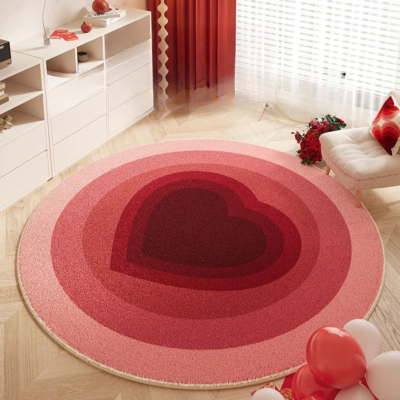 Navak Carpet Heart Shape Rugs for Bedroom Fluffy Soft Bedside Floor Mat Thick Plush Living Room Decoration Red Carpet Washable Cloakroom Rug