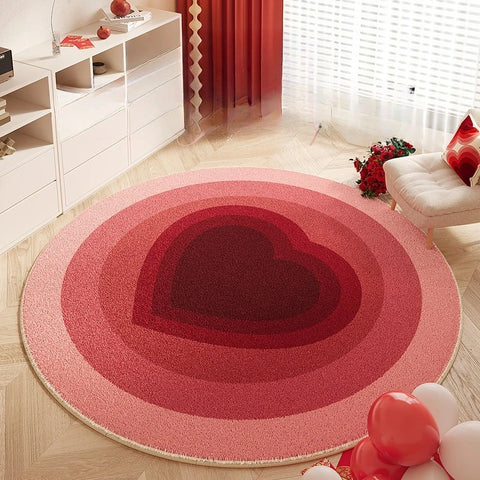 Navak Carpet Heart Shape Rugs for Bedroom Fluffy Soft Bedside Floor Mat Thick Plush Living Room Decoration Red Carpet Washable Cloakroom Rug