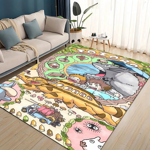 Navak Carpet 3D T-Totoros Cartoon Area Rug,Carpet Rug for Living Room Children's Bedroom Sofa Doormat Decor,kids Play Non-slip Floor Mat