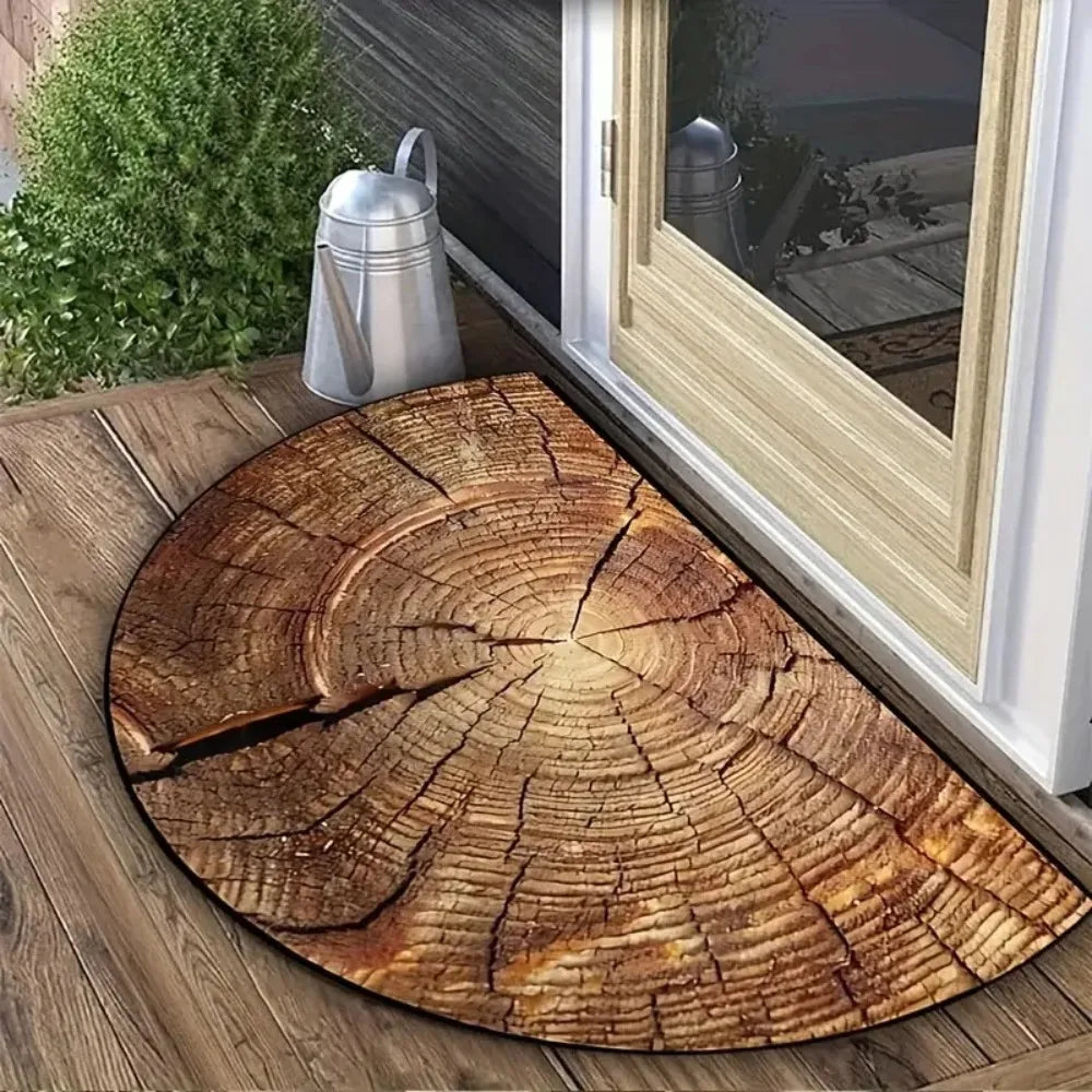 Navak Carpet Non Slip Half Round Doormat Flower Floral Absorbent Welcome Rugs Washable Door Mat Entrance Mat Indoor Outdoor