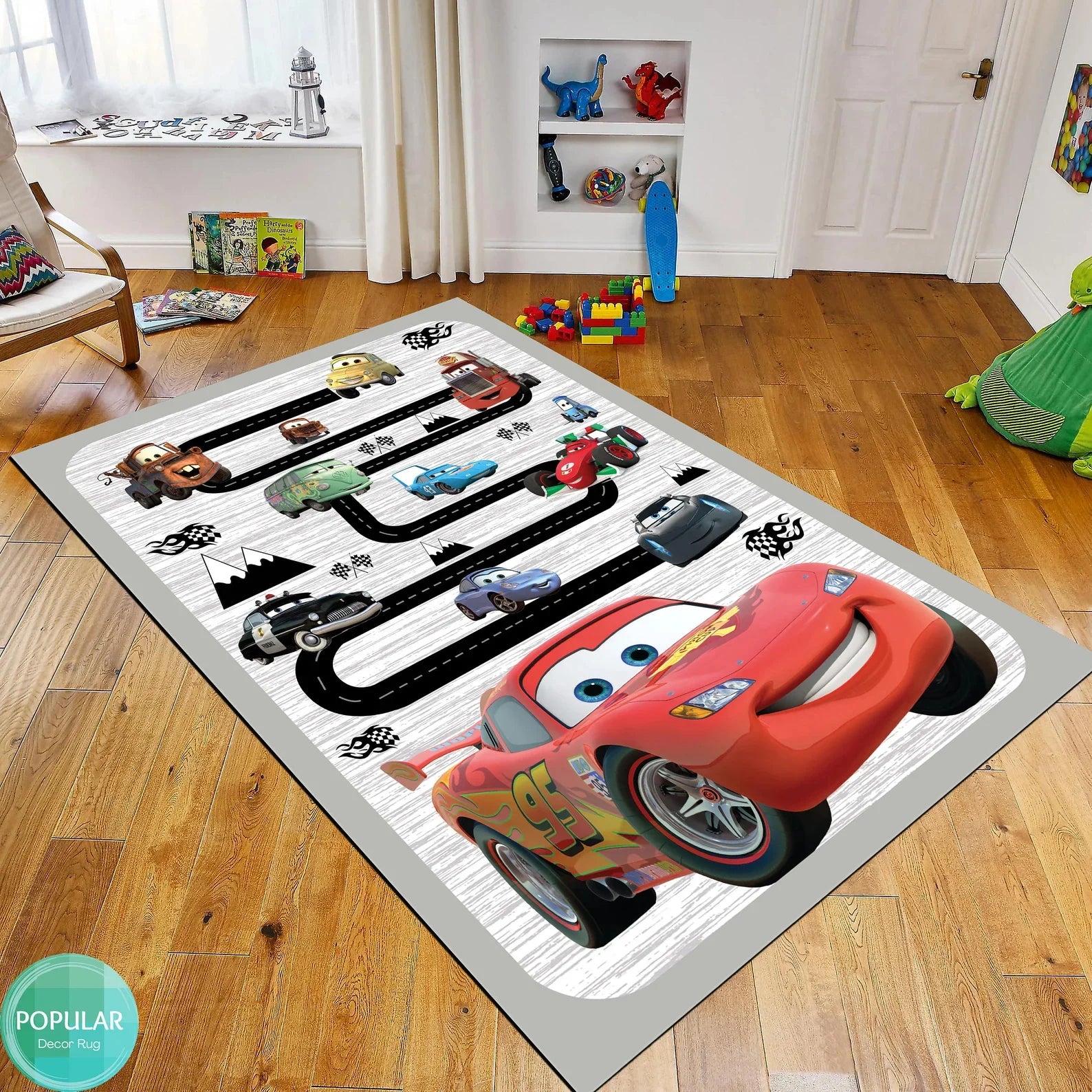 Navak Carpet Daily Picks Motorway Road Car Floor Carpet McQueen Cartoon Car Rug for Kids Room Decor Minimalist Nursery Child Play Mat Gift Ideas