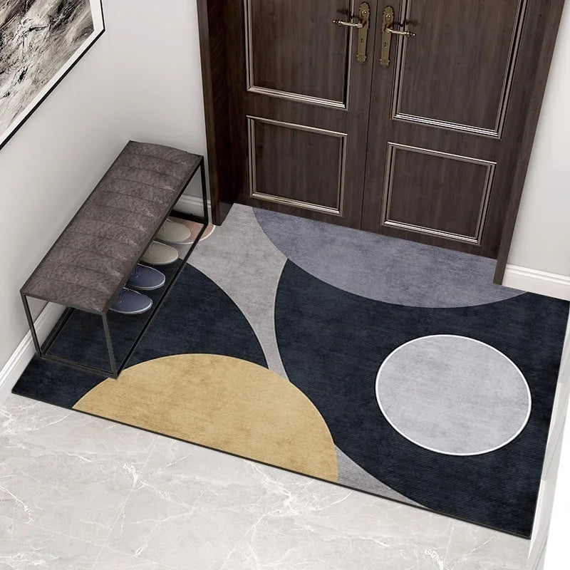 Navak Carpet Europe Style Geometry Round Pattern Carpet Living Room Sofa Bedroom Study Kitchen Entrance Door Mat Non-slip Fashion Decor Rug