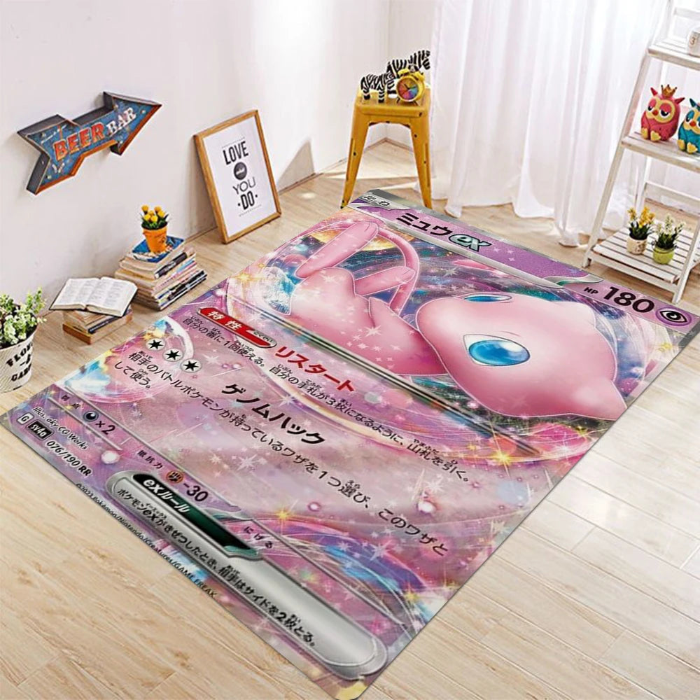 Navak Carpet Daily Picks Pikachu Charizard Gengar Card Game Themed Rug for Bedroom Floor Mat Living Room E Sports Zone Stylish Decor Welcome Rug