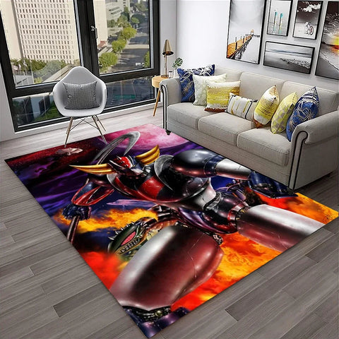 Navak Carpet 3D Cartoon UFO Robot Grendizer Anime Carpet Rug for Home Living Room Bedroom Sofa Doormat Decor,kids Area Rug Non-slip Floor Mat