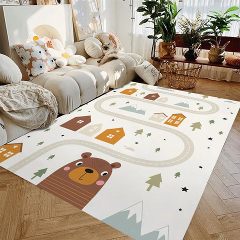 Navak Carpet Kids Play Mat Non-Slip Flannel Carpets for Children's Room Home Living Room Bedroom Kitchen Rug Machine Washable Floor Mat