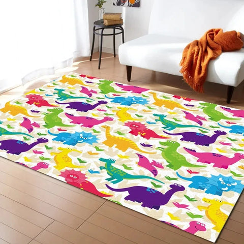 Navak Carpet Cartoon Dinosaur Area Rugs Dino Carpet Non Slip Dinosaur Floor Mat for Playroom Classroom Kidroom Decor Children's Crawling Mat