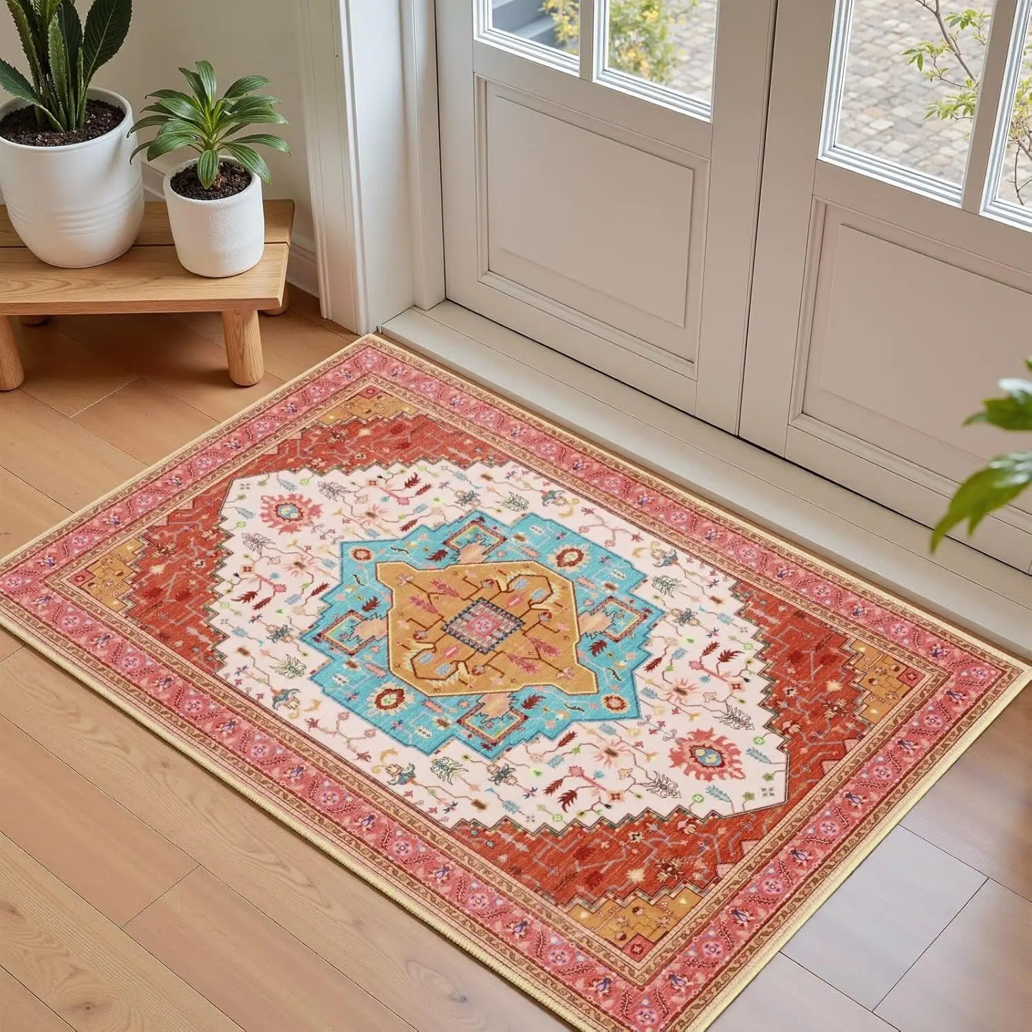 Navak Carpet Crystal velvet carpet Bright Pink Area Rug for Living Room, Machine Washable Rugs with Non-Slip Backing for Girls Bedroom, Cu